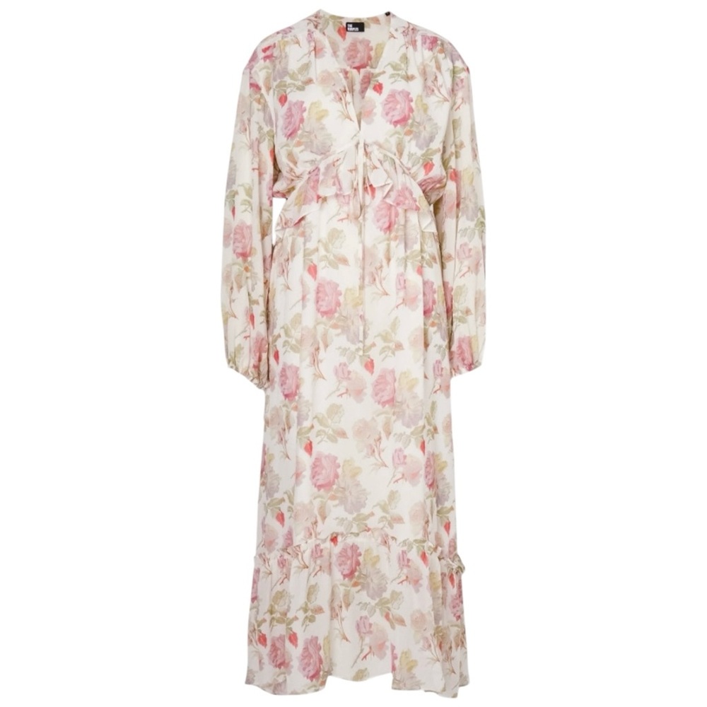 NWT The Kooples Silk Floral English Roses Maxi Dress Size 2 US M - Picture 3 of 15